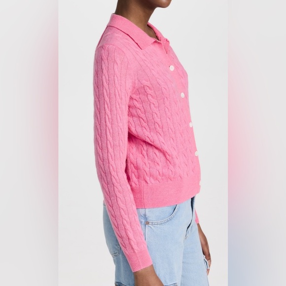Alex Mill Mini Pink Knit Cardigan Sweater Alpaca Blend Pink Size Small - Picture 3 of 10